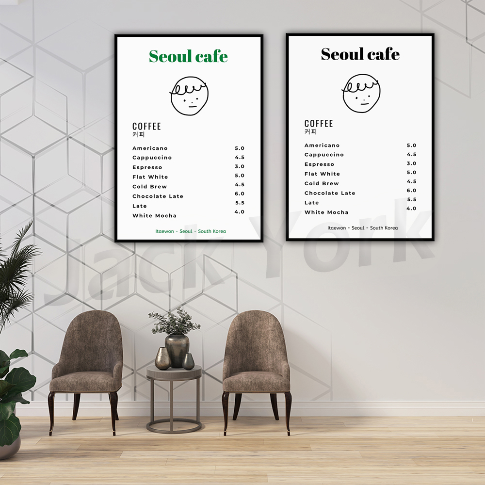 Seoul Cafe Print Wall Art Prin - Korean Lifestyle Aesthetic incelemesi ve fiyatı