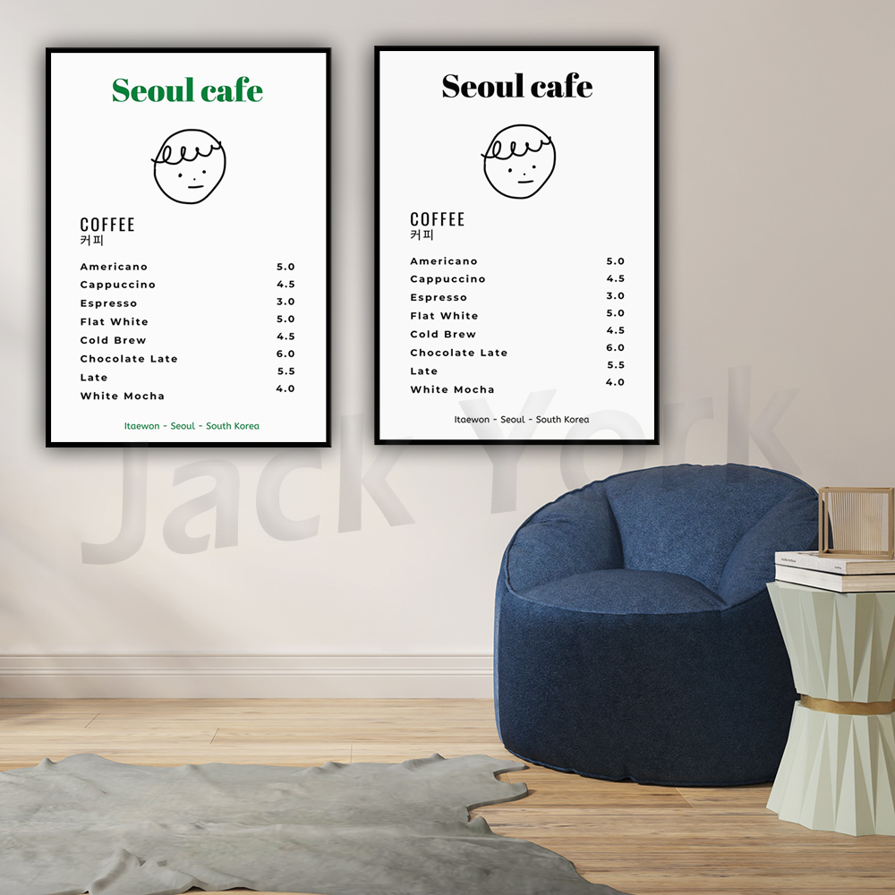 Seoul Cafe Print Wall Art Prin - Korean Lifestyle Aesthetic incelemesi ve fiyatı