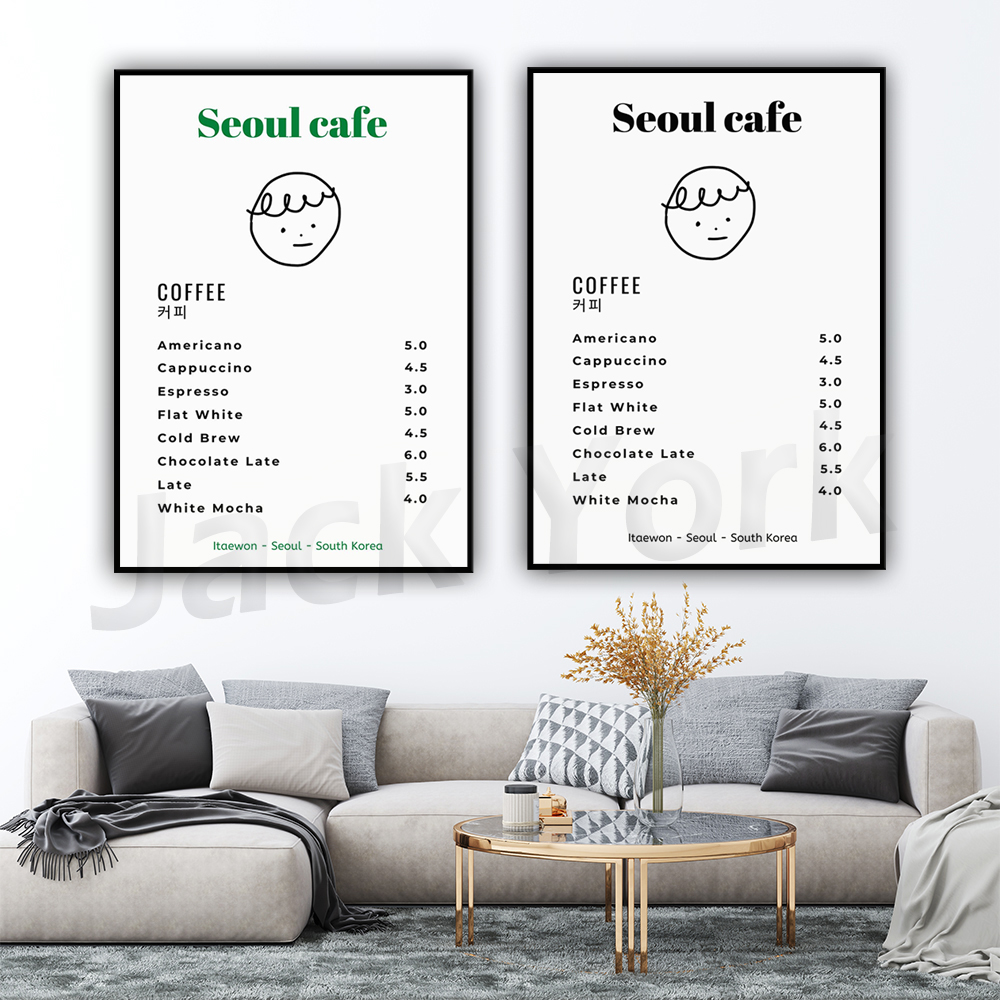 Seoul Cafe Print Wall Art Prin - Korean Lifestyle Aesthetic incelemesi ve fiyatı