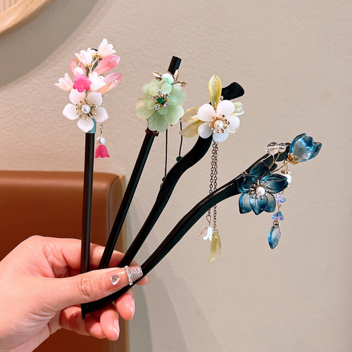 Exquisite Flower Tassel Wooden - Hanbok Hair Pin incelemesi ve fiyatı