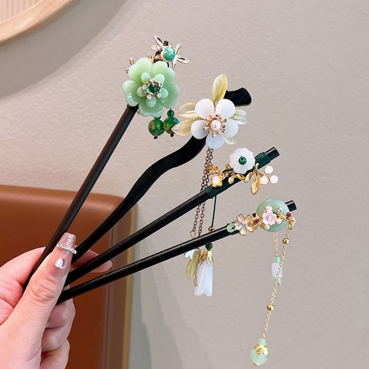 Exquisite Flower Tassel Wooden - Hanbok Hair Pin incelemesi ve fiyatı